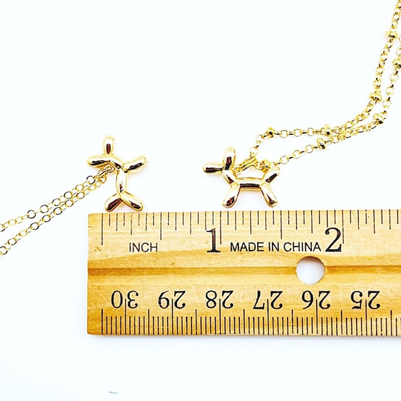 Gold Balloon Dog Necklace w/Choice of Chain, Dog Lovers Gift, NWT, Gift Box - Picture 8 of 8